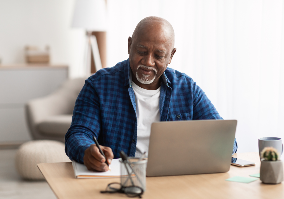 A licensed agent talking with a client