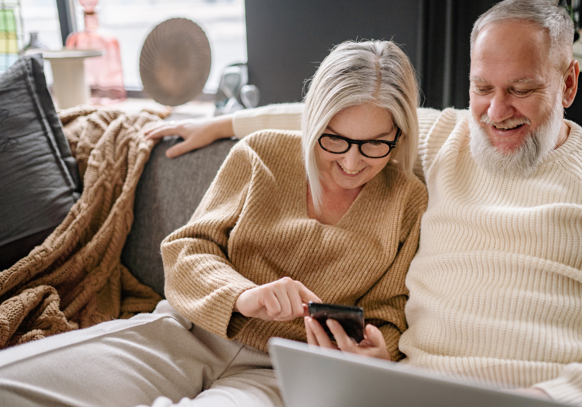 A couple reviewing Medicare coverage options